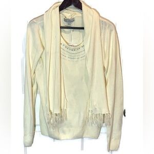 Carolyn Taylor sweater Medium sequin cream